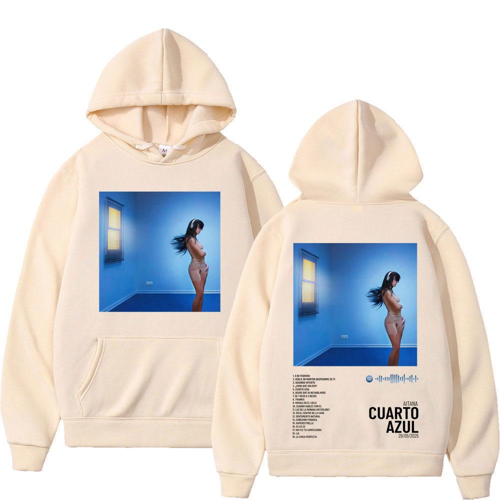 Aitana Cuarto Azul Album 2025 Graphic Print  Hoodies Men Women Oversized Loose Tracksuit Long Sleeves Fleece Aesthetics Pullover