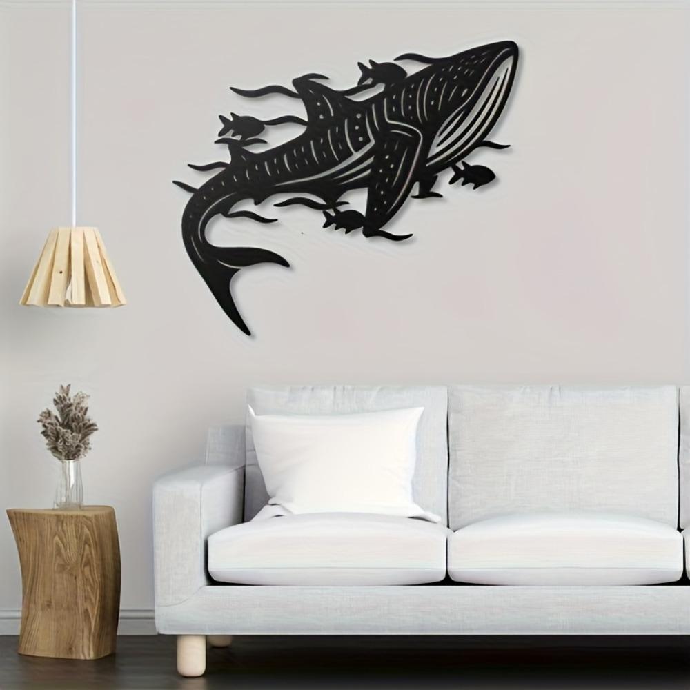 1pc Whale Shark Metal Wall Art Coastal Ocean Home Decor Decorative Item Scene Themed Party Decoration Housewarming Birthday Gift