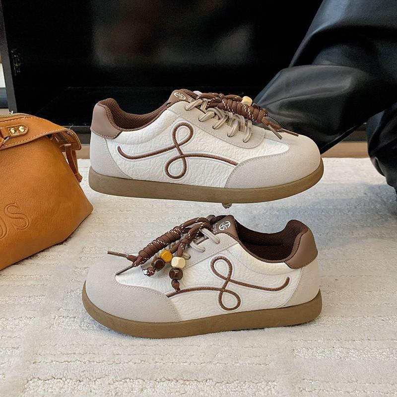 

Retro color matching niche inner height increase women s new autumn versatile leisure sports 40 коричневый