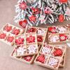 12Pcs Creative Christmas Decorations DIY Christmas Wooden Pendants Christmas Tree Box Set Reindeer Bell Angel Heart Pendants