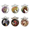Retro Zodiac Horse Pattern Zinc Alloy Circular Keychain Car Backpack Hangings Decoration