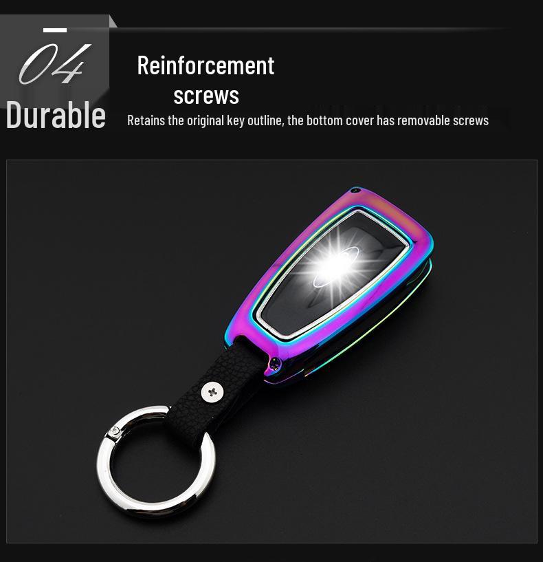 Metal Car Key Cover for Ford Models: Focus, Kuga, Ecosport, Mondeo
