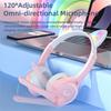 Luminous Led Cute Cat Ears Headphones Bluetooth-compatible Wireless Stereo Music Headset With