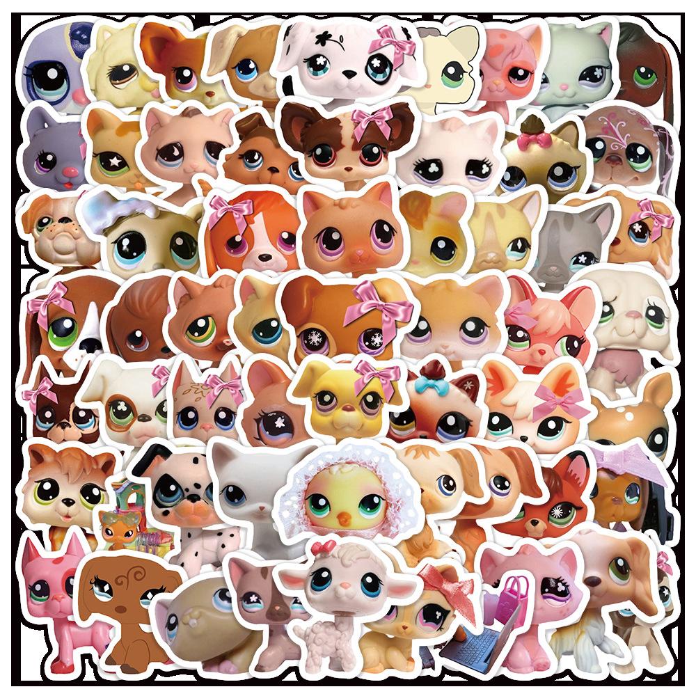 55/110pcs Funny Game Littlest Pet Shop Stickers Kids DIY Decals Toy Stationery Phone Case Notebook Cute Cartoon Sticker Decor