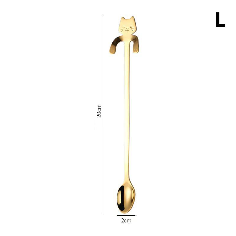 Stainless Steel Hanging Cup Spoon Cat Spoon Coffee Spoon Cake Spoon Dessert Spoon Mug Spoon Hanging Spoon Handheld Gift Spoon