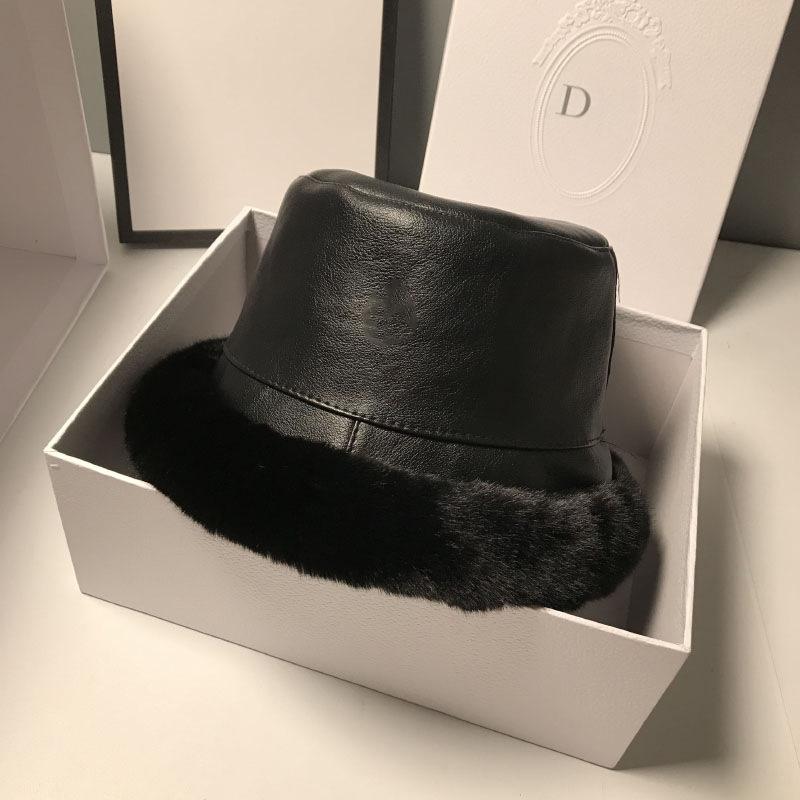 Women Winter Fluffy Plush Bucket Hat Ladies Solid Warm Faux Fur Fisherman Cap