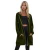 Women's Solid Color Zippered Sweatshirt Top Daily Casual Raglan Long Jacket (Without Hood Drawstring)