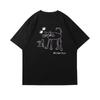 Fashion Summer New Style Fun Big Long-legged Cat Printed Graphic Short-sleeved Kids Tshirt Casual High Quality Cotton Streetwear