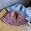 Bucket Summer Sunshade Hat Cotton Denim Material And Embroidered Cartoon Women