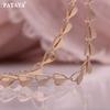 PATAYA 585 Rose Gold Color Love Heart Style Necklace Bracelet Precious Chain
