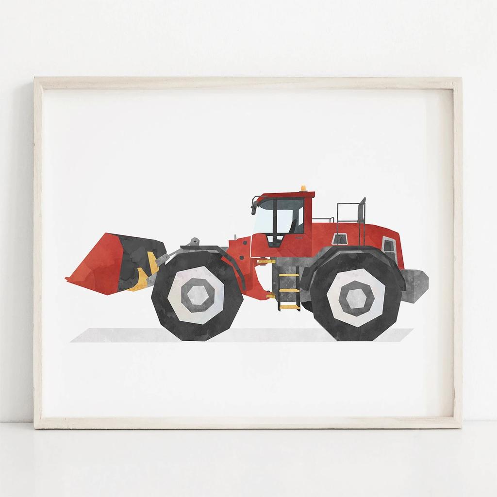 Nordic Style Engineering Vehicle Canvas Art Paintings Watercolor Poster and Prints Nursery Wall Art Picture for Home Decoration No Frame
