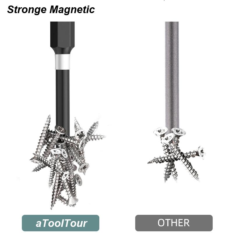 Impact Batches Magnetic Screwdriver Bits Set Anti-slip Tip 1/4 Hex Shank PH2 Head Phlippes Cross High Hardness Water Proof Tool