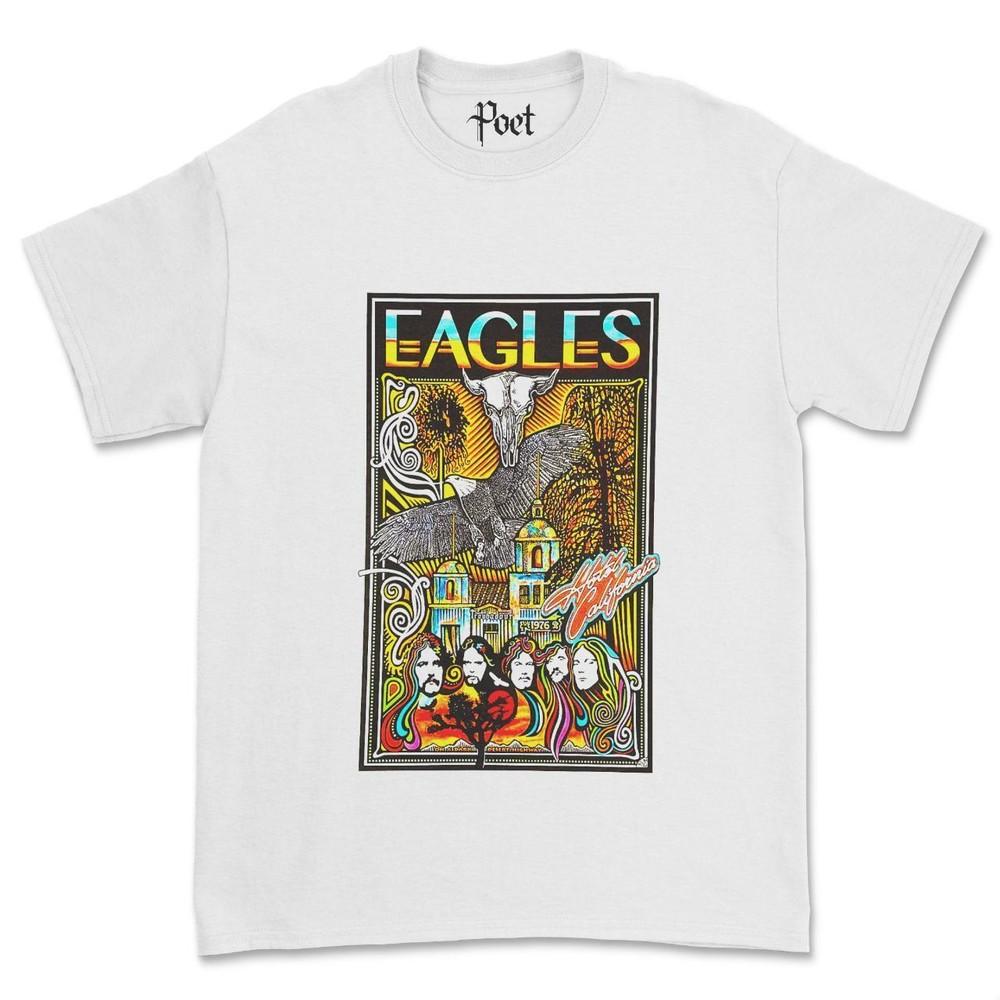 Eagles Hotel California T-shirt Country Pop Soft Rock Band Music Graphic T-shirt L