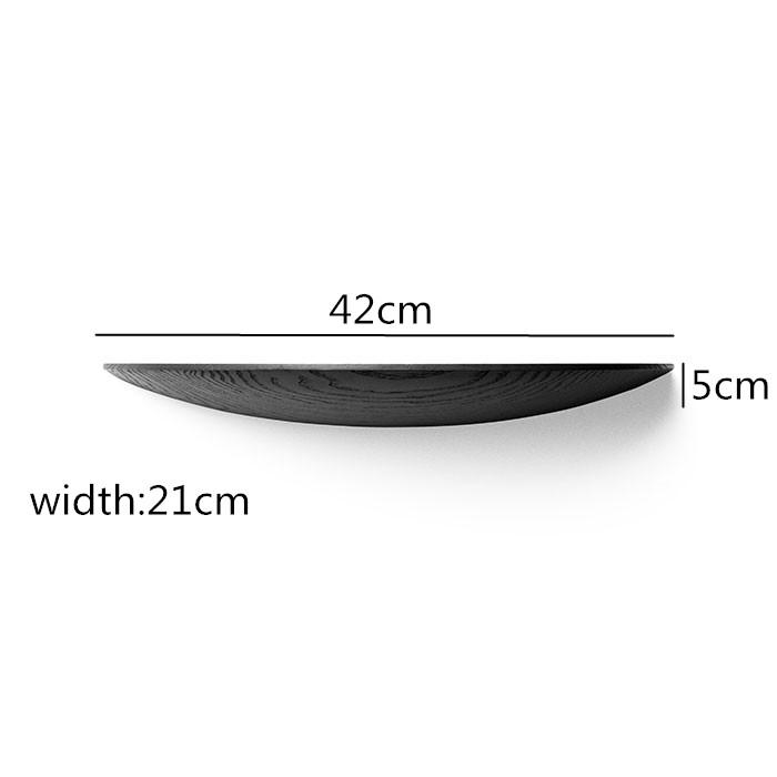 Wooden Wall Shelf Semicircle Solid Wood Wall Hanging Storage Rack Home Living Room Decoration Organizer White Wax Wood Shelf