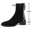 Fashion Women Thick Heels Ankle Boots Short Boot Fashion Shoes Women Ins Spring Autumn Zip Daily Office Lady Footwear Size 32-43 Brown
