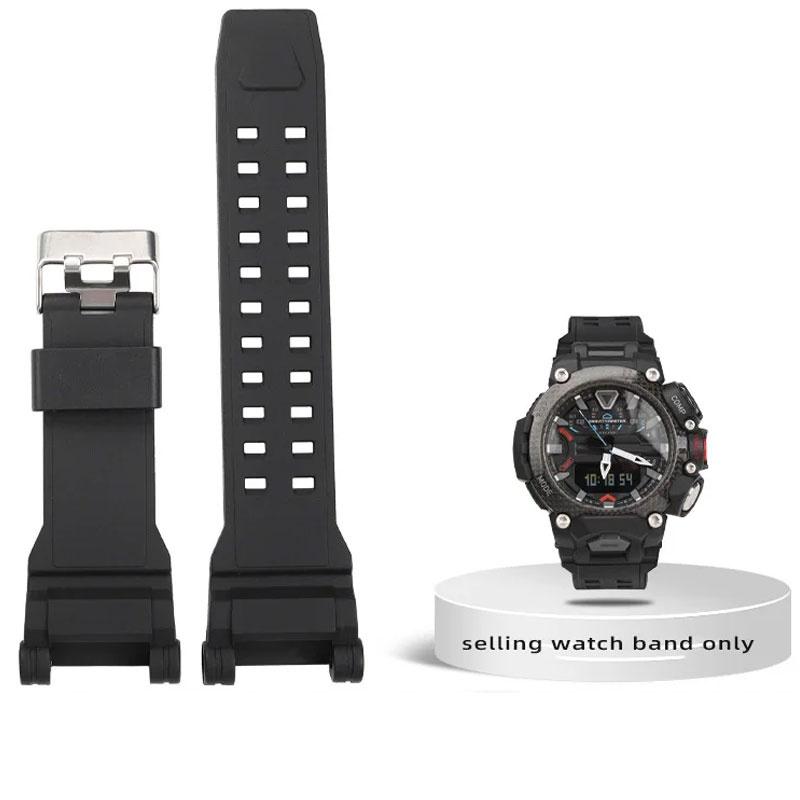 

Для часов Casio Gshock Series GR-B200 ремешок для часов мужской водонепроницаемый силиконовый ремешок для часов GR-B2001B специальный вогнутый резиновый ремешок Black Silver