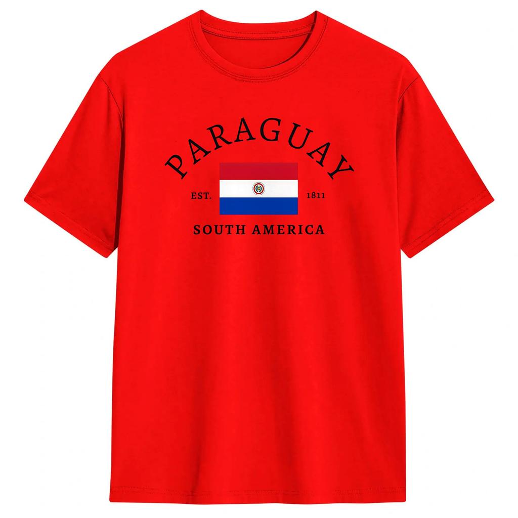 Paraguay Flag T Shirt Summer Trending TShirts Unisex Cotton O Neck Oversized Tees ShortSleeved Vintage Tshirt