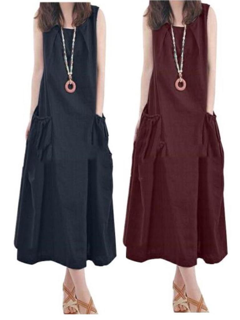 2025 Japanisches & Koreanisches Retro Ärmelloses Pendler- & Urlaubs-Freizeitkleid