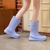 Water shoes rain shoes women's medium and high rain boots women's waterproof Japanese outer wear rubber shoes overshoes water boots