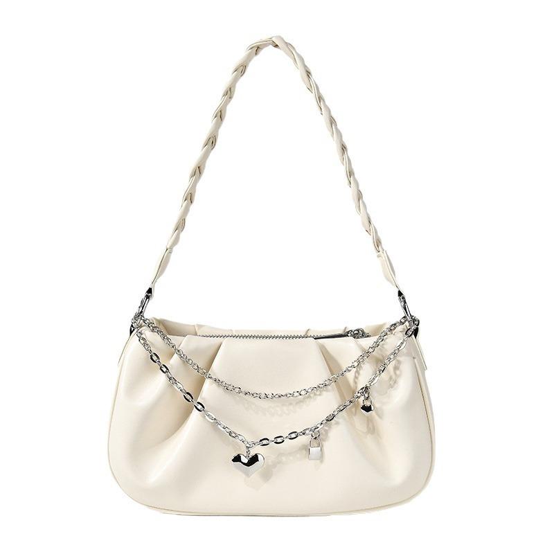 Niche Design Bag Female Pleated Personality Cloud Bag Handbag Simple Everything Stylish Zipper Chain Underarm Bag