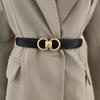 Fashion Lady Belt With Double C Metal Buckle For Denim Pants And Casual Wear