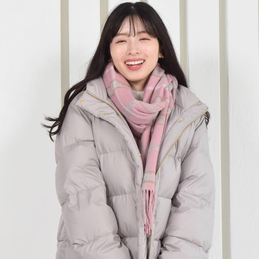 Merfirge Kasmirblandning Ullsjal x 90% Ull, 10% (Unisex) (60cm 200cm) (cw2466) (Rosa check)