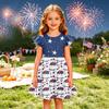 Girls Dress Flutter Sleeve Star Pattern Spliced Dress Casual Summer Dress Lightweight Soft Fabric Comfortable Fit