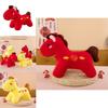 Traditional Red Foxtrot Horse Plush Toy For New Year Celebration And Gift Giving