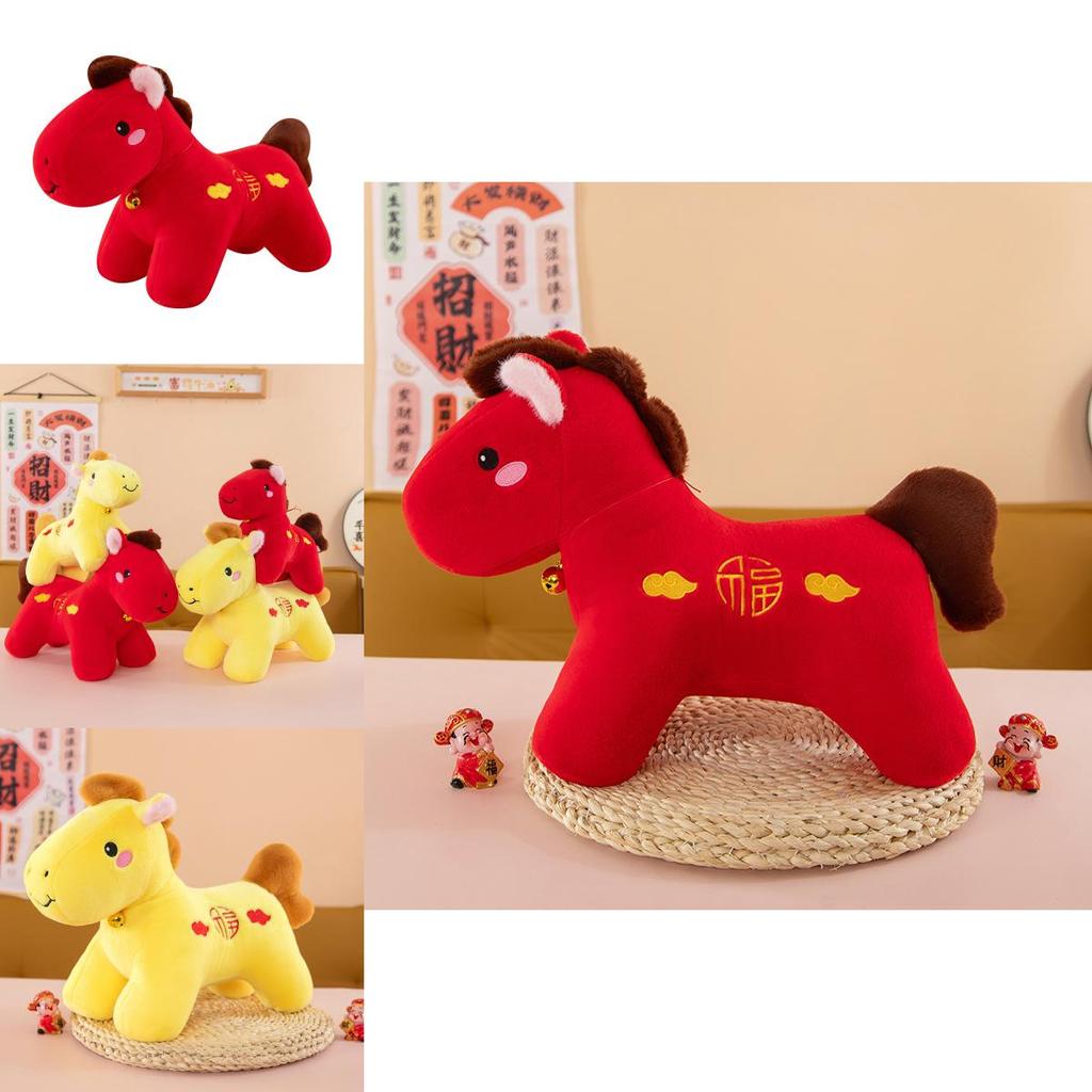Traditional Red Foxtrot Horse Plush Toy For New Year Celebration And Gift Giving