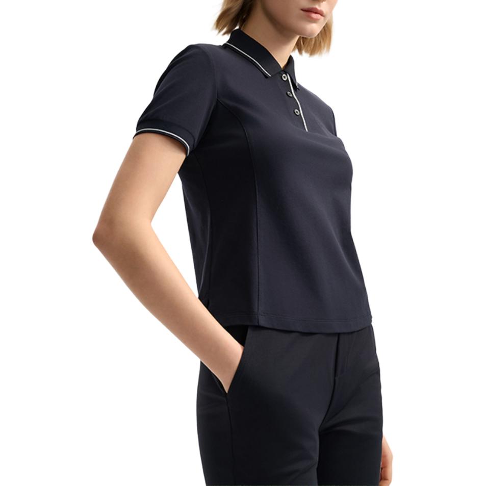 Fila Breathable Skin-Friendly Comfortable Versatile Simple Short Knit Polo Shirt Unisex Tops White Legendary-Blue F11W523105F-NV