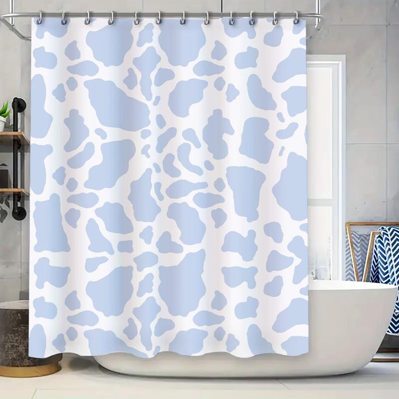 

Modern Blue White Animal Print Shower Curtain Waterproof Bathroom Decor Home Decoration for Bathtub 90x180cm