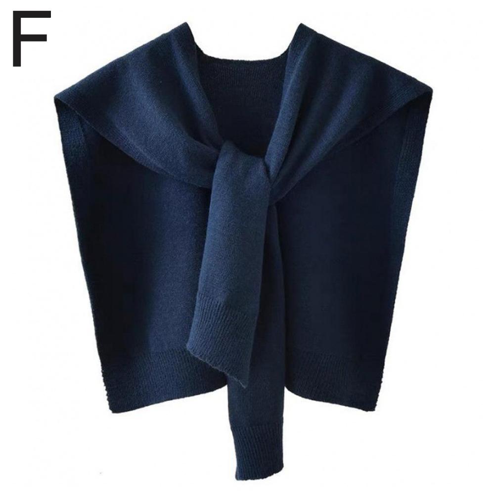 Korean Knitted Shawl Wraps Hijab Air Conditioning Fake Collar Neck Guard Knit Thin Knotted Cape Shoulder Scarf For Women