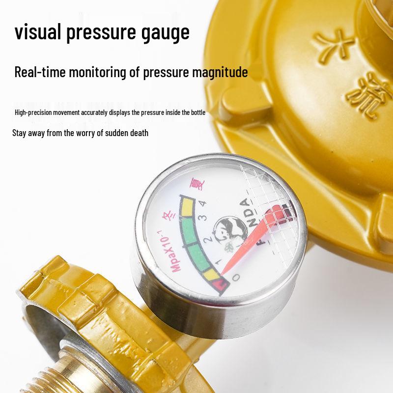 Universal LPG Low Pressure Gas Valve with Gauge for Water Heaters and Stoves