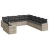 Vidaxl 11-Cz. Garden Furniture Set With Cushions, Grey Rattan Pe