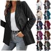Giacca Cardigan in Velluto a Coste Donna Casual Monocolore Moda Completo Blazer