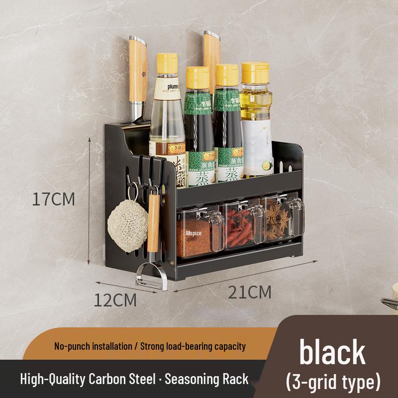 Multifunctional Kitchen Seasoning Rack: Multi-layer Storage for Seasonings, Knives, and Chopsticks