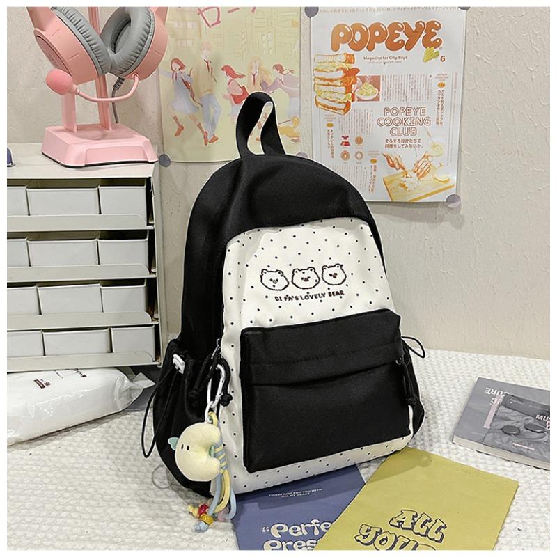 School bag female ins wind Korean version backpack contrasting colors Harajuku college wind campus junior high school students backpacking trip