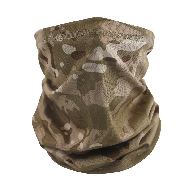 Camo Tactical Mask for Cycling Hiking Sun Protection Cooling Neck Gaiter Breathable Face Cover Bandana Men Women Tube Scarf Mask