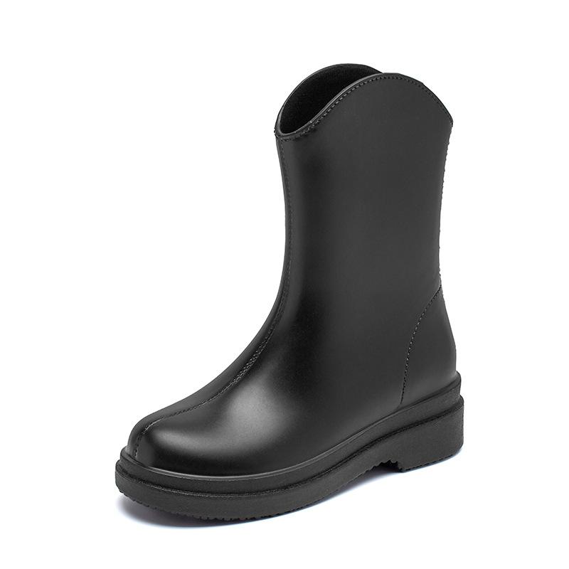 Augusteng wear rain shoes for women in the autumn of 2025 new simple and convenient high-sleeve water boots outdoor rubber shoes