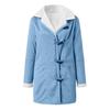 Women's Fashionable Coat Solid Color Long Sleeved Pocket Loose Button Plush Jacket