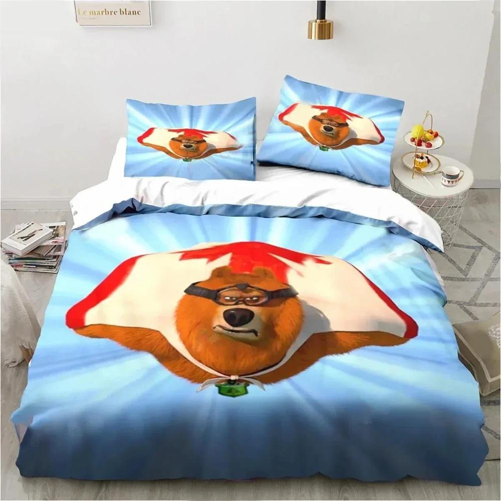 Cartoon Grizzy N Lemmings Bettwäsche-Set Bettbezug King Queen Size Weiche Decke Kissenbezug Jungen Erwachsenen Bett-Set