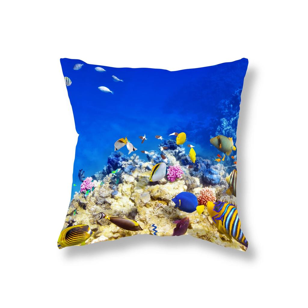 Living Room Sofa Car Cushion Cover Luxury Home Decoration Pillow Cover Cute Dolphin Marine Life Pillow Cover