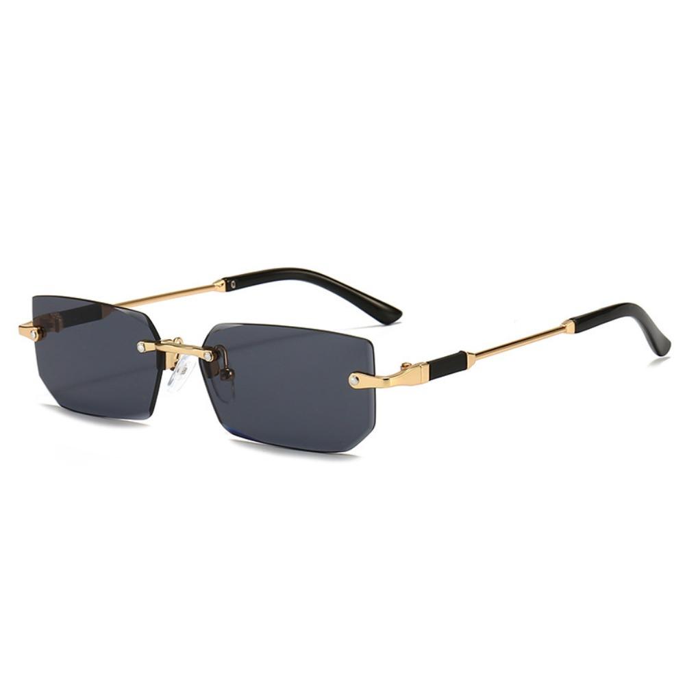

UV 400 Rimless Sunglasses Rectangle Driving Shades Eyewear Retro Men Sunglasses Outdoor чёрный