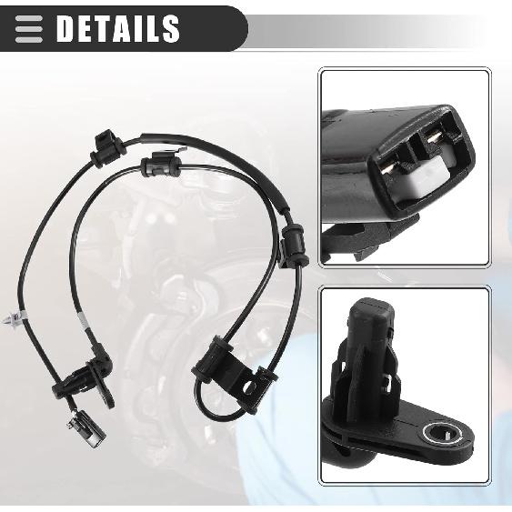 Motoforti Front Right ABS Sensor, Wheel Speed Sensor, for Kia Sportage 2.0L L4 2011-2016, Plastic, 95671-3W300, Black