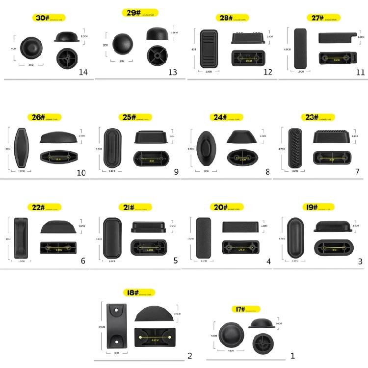 2Pcs Luggage Feet Pads Plastic Suitcase Feet Pads Luggage Studded Suitcase Stand Feet Accessories
