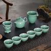 Yi Hu De Elegant Celadon Green Ten-Piece Tea Set
