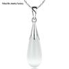 Korean Style S925 Sterling Silver Cat's Eye Water Drop Pendant Necklace for Women