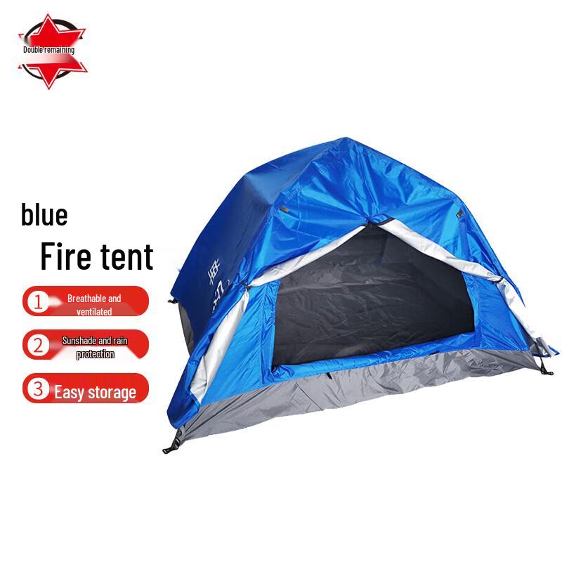 Blue Automatic Inflatable Double Layer Camping Tent