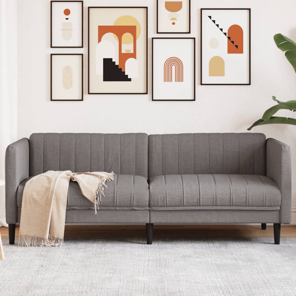 Vidaxl Sofá de 3 Plazas, Color Taupe, Tapizado en Tela