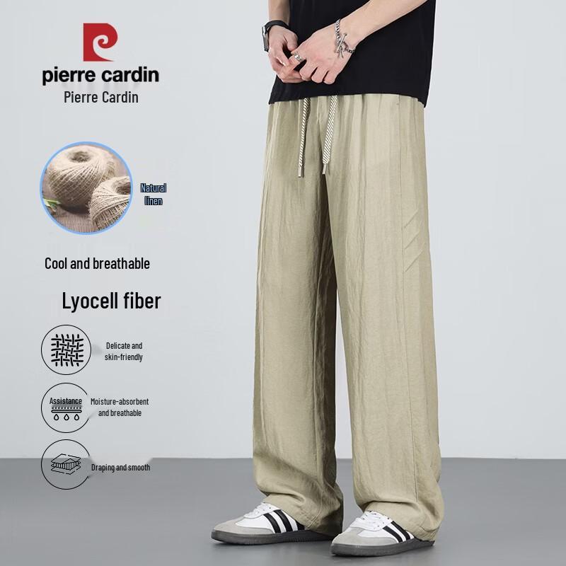 Pierre Cardin Men s 2026 Summer Tencel Linen Straight-Leg Casual Pants 3XL